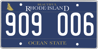 RI license plate 909006
