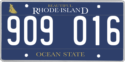 RI license plate 909016
