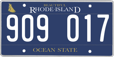 RI license plate 909017