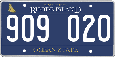 RI license plate 909020