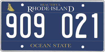 RI license plate 909021