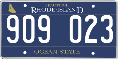 RI license plate 909023