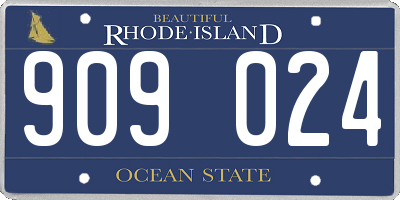 RI license plate 909024
