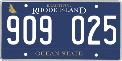 RI license plate 909025