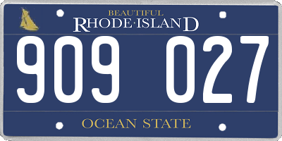 RI license plate 909027