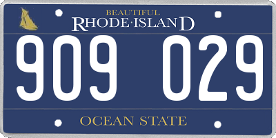 RI license plate 909029