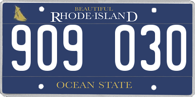 RI license plate 909030