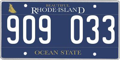 RI license plate 909033
