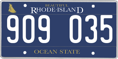 RI license plate 909035