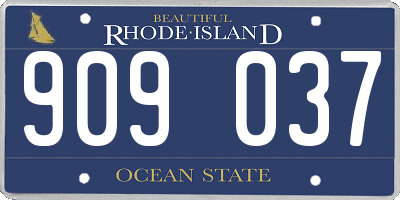 RI license plate 909037