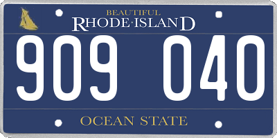 RI license plate 909040