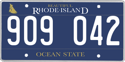 RI license plate 909042