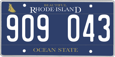 RI license plate 909043