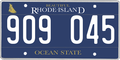 RI license plate 909045