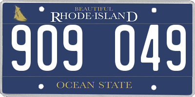 RI license plate 909049