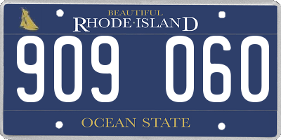 RI license plate 909060