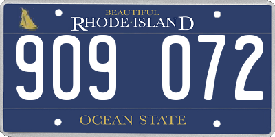 RI license plate 909072