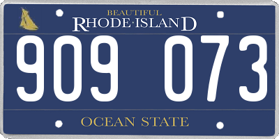 RI license plate 909073
