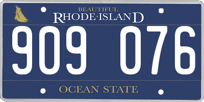 RI license plate 909076