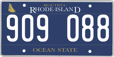RI license plate 909088