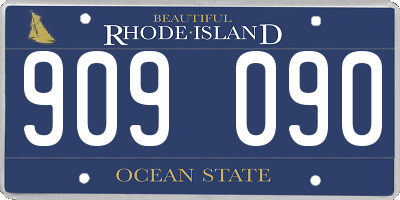 RI license plate 909090