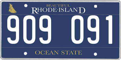 RI license plate 909091