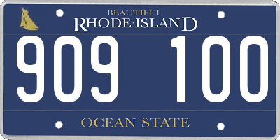 RI license plate 909100