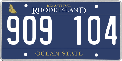 RI license plate 909104