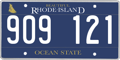 RI license plate 909121