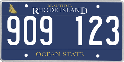 RI license plate 909123