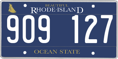 RI license plate 909127