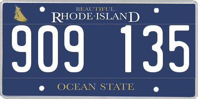 RI license plate 909135