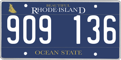 RI license plate 909136