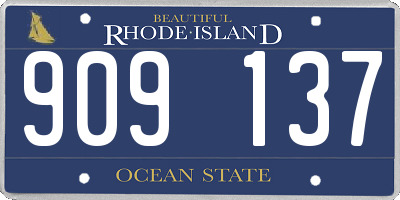 RI license plate 909137