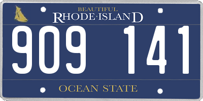 RI license plate 909141