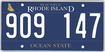 RI license plate 909147