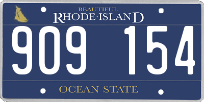 RI license plate 909154