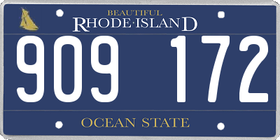 RI license plate 909172