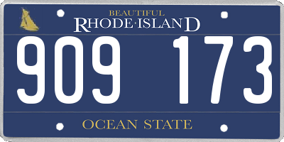 RI license plate 909173