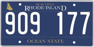 RI license plate 909177