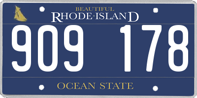 RI license plate 909178