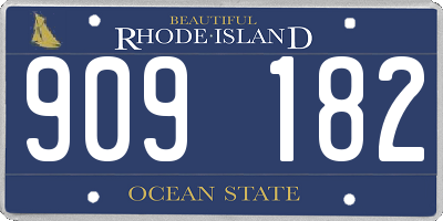 RI license plate 909182