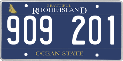 RI license plate 909201