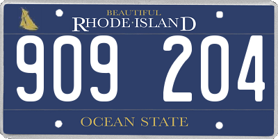 RI license plate 909204