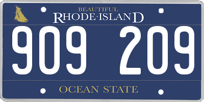 RI license plate 909209