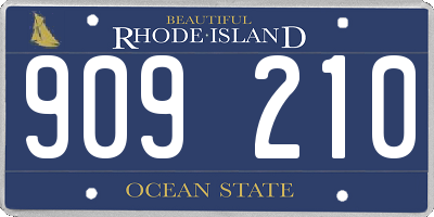 RI license plate 909210