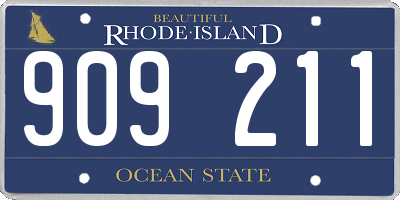 RI license plate 909211