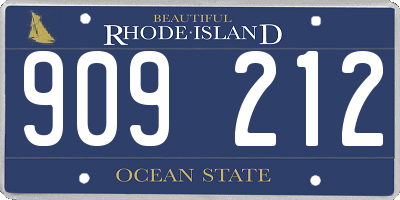 RI license plate 909212
