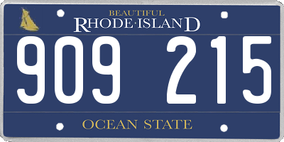 RI license plate 909215