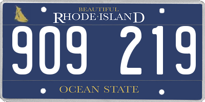 RI license plate 909219